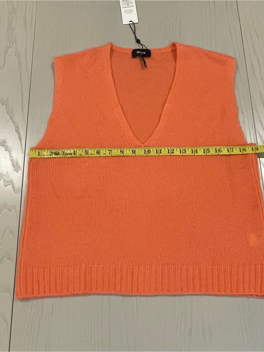 NWT ME+EM Merino Cashmere Silk V Neck Vest (Neon Peach) - Medium - Picture 8 of 9